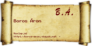 Boros Áron névjegykártya